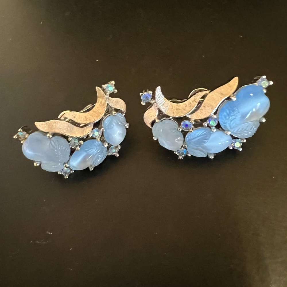 Trifari Alfred Philippe Fruit Salad Silvertone Clip Earrings